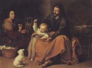 The Holy Family with a Little bird Bartolome Esteban Murillo
